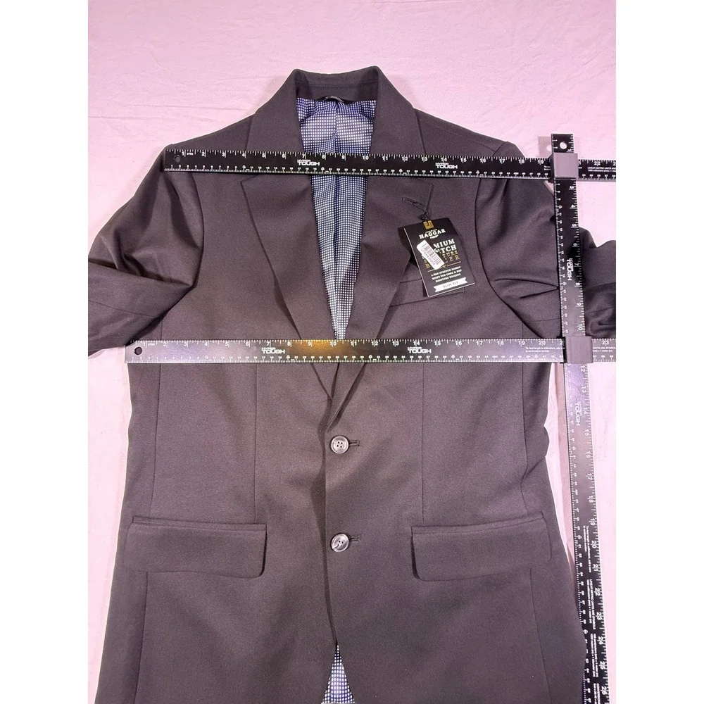Haggar Blazer Mens 40 Regular Black NEW Slim Fit‎ Stretch Gabardine HJ80031